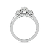 Thumbnail for Diamond 1 Ct.Tw. Round and Princess Bridal Ring in 14K White Gold
