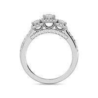 Thumbnail for Diamond 3/4 Ct.Tw. Round and Princess Bridal Ring in 14K White Gold