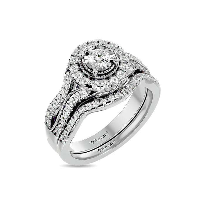 Diamond 3/4 Ct.Tw. Bridal Ring in 14K White Gold