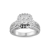 Thumbnail for Diamond 1 3/4 Ct.Tw. Round and Princess Bridal Ring in 14K White Gold