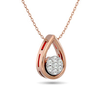 Thumbnail for Diamond Tear Shape Pendant 1/10 ct tw Round Cut in 10K Rose Gold