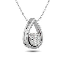 Thumbnail for Diamond Tear Shape Pendant 1/10 ct tw Round Cut in 10K White Gold