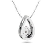 Thumbnail for Diamond Tear Shape Pendant 1/10 ct tw Round Cut in 10K White Gold