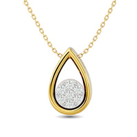 Thumbnail for Diamond Tear Shape Pendant 1/10 ct tw Round Cut in 10K Yellow Gold