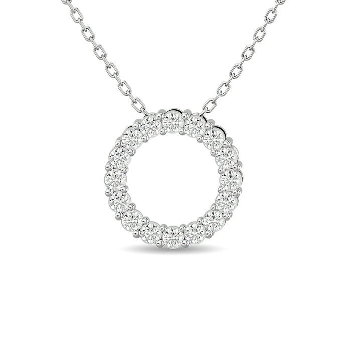 Diamond 1/4 Ct.Tw. Circle Pendant in 14K White Gold