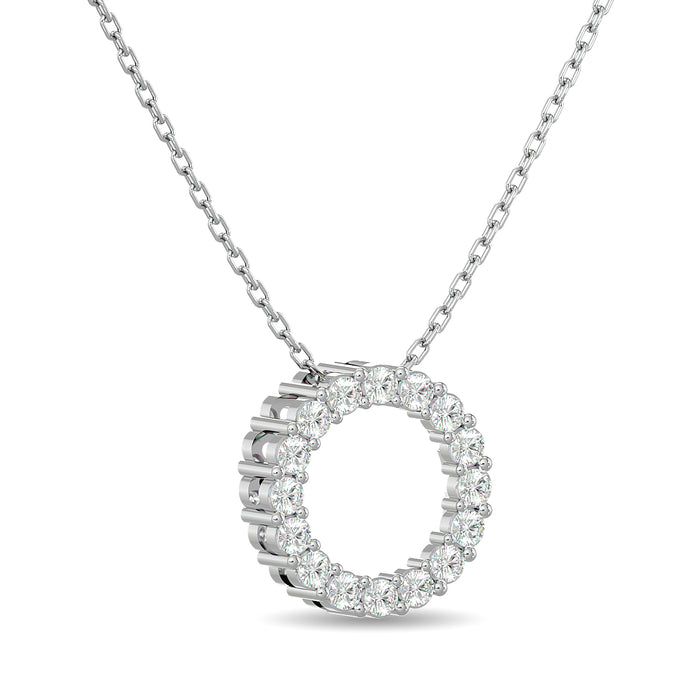 Diamond 1/4 Ct.Tw. Circle Pendant in 14K White Gold