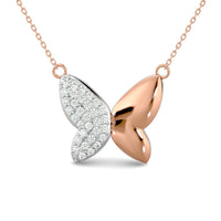 Thumbnail for Diamond 1/8 ct tw Butterfly Necklace in 10K Rose Gold