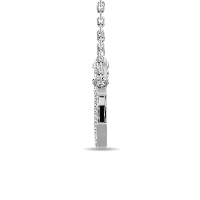 Diamond Moon and Star Necklace 1/6 ct tw in 10K White Gold