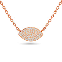 Thumbnail for Diamond Eye Shape Necklace 1/5 ct tw in 10K Rose Gold