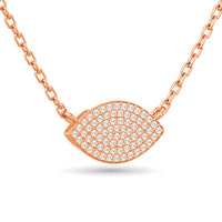 Thumbnail for Diamond Eye Shape Necklace 1/5 ct tw in 10K Rose Gold