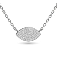 Thumbnail for Diamond Eye Shape Necklace 1/5 ct tw in 10K White Gold