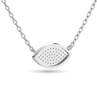 Thumbnail for Diamond Eye Shape Necklace 1/5 ct tw in 10K White Gold