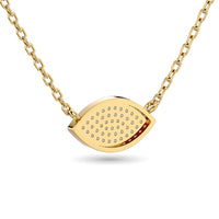 Thumbnail for Diamond Eye Shape Necklace 1/5 ct tw in 10K Yellow Gold