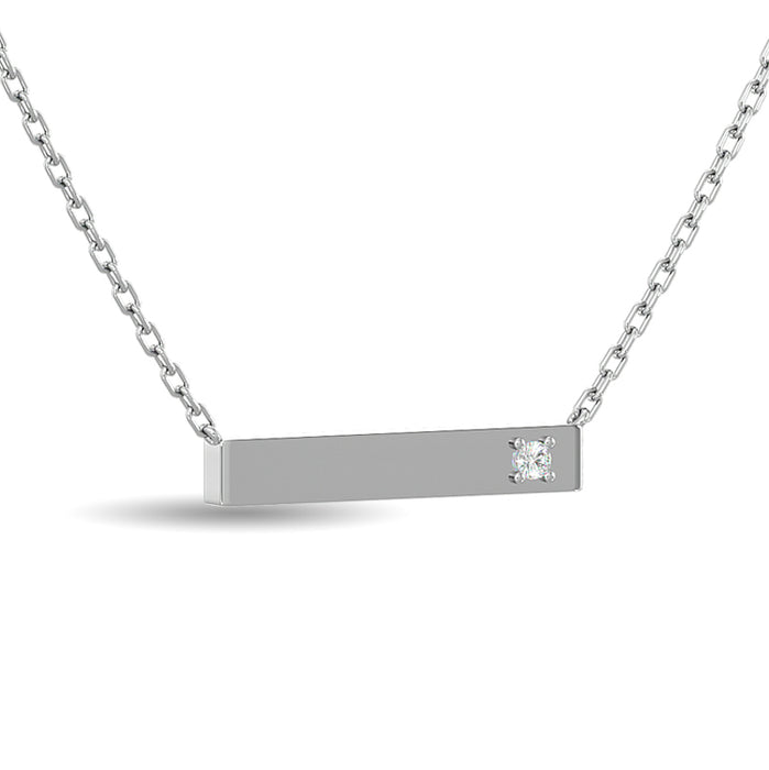 Diamond Bar Necklace 1/20 ct tw in Sterling Silver