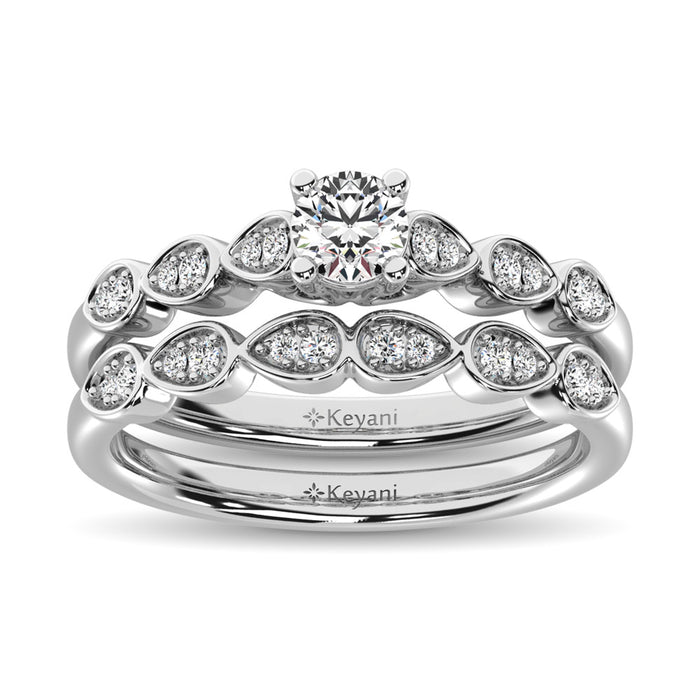 Diamond 1/2 Ct.Tw. Bridal Ring in 14K White Gold