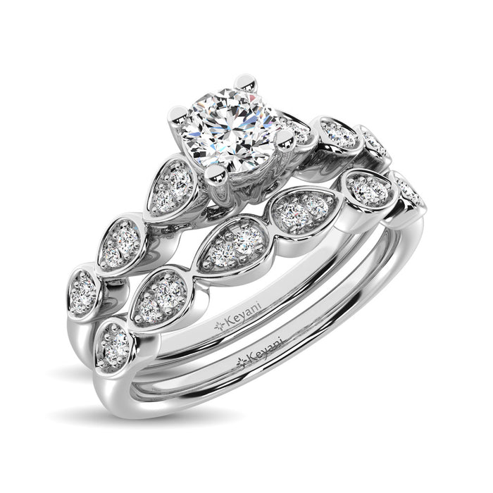 Diamond 1/2 Ct.Tw. Bridal Ring in 14K White Gold