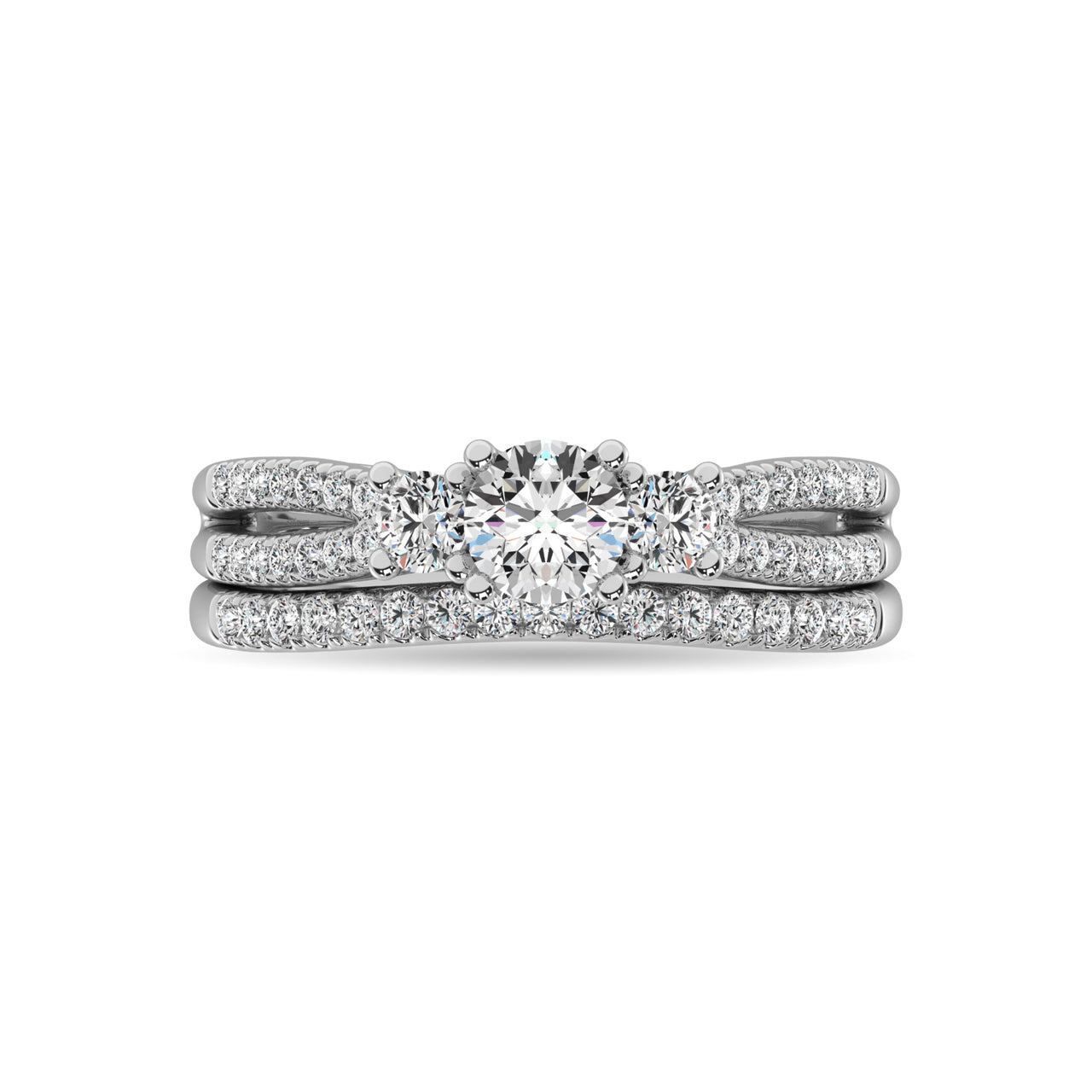 Diamond 1 Ct.Tw. Bridal Ring in 14K White Gold