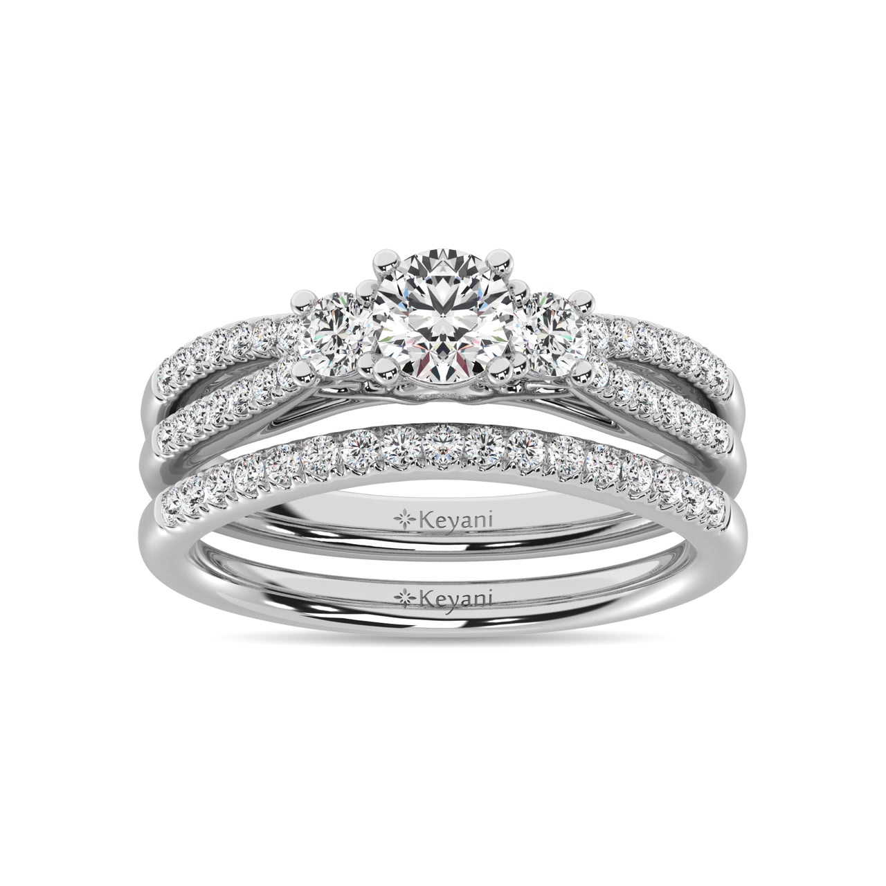 Diamond 1 Ct.Tw. Bridal Ring in 14K White Gold