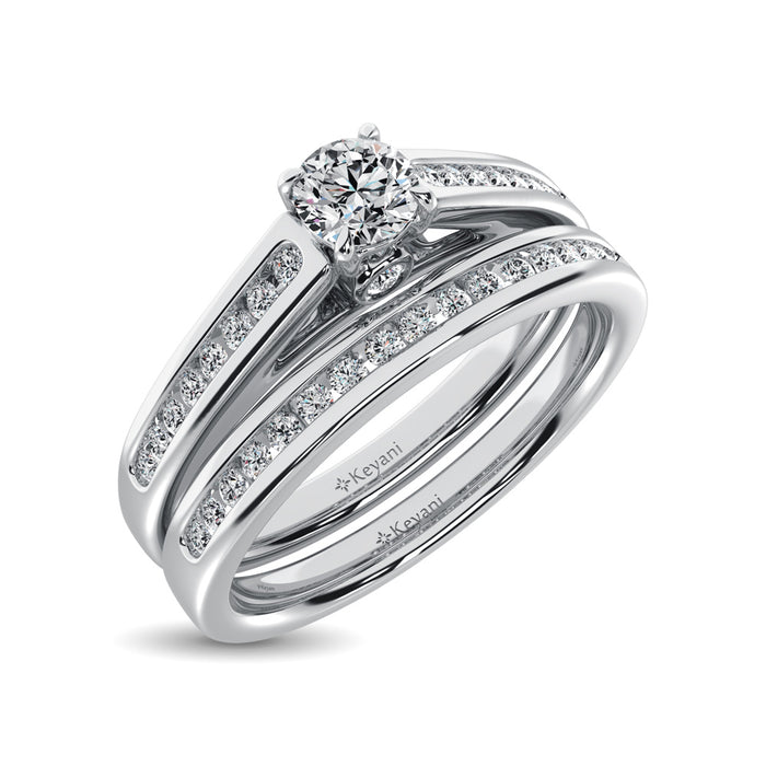 Diamond 1/2 Ct.Tw. Bridal Ring in 14K White Gold