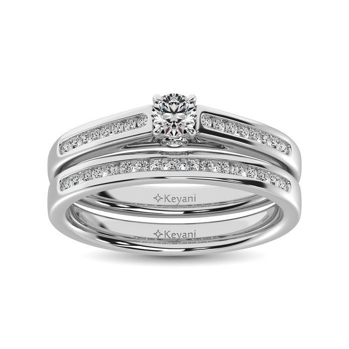 Diamond 1/2 Ct.Tw. Bridal Ring in 14K White Gold