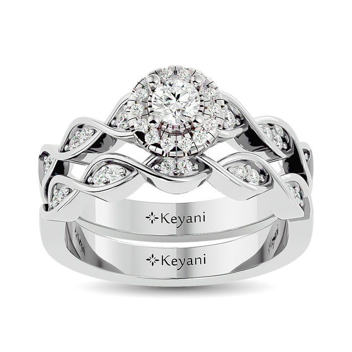 Diamond 1/2 Ct.Tw. Bridal Ring in 14K White Gold