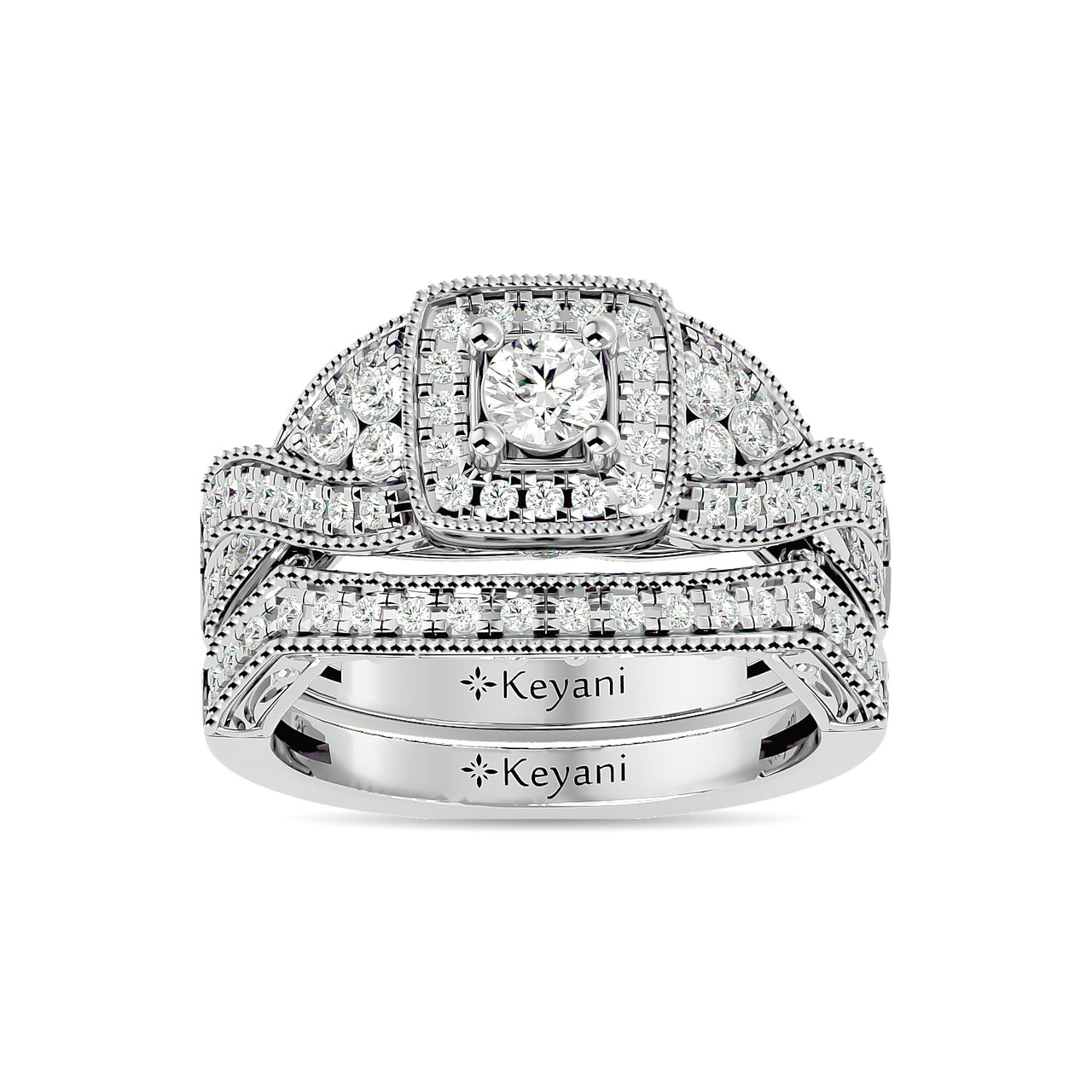 Diamond 1 Ct.Tw. Bridal Ring in 14K White Gold