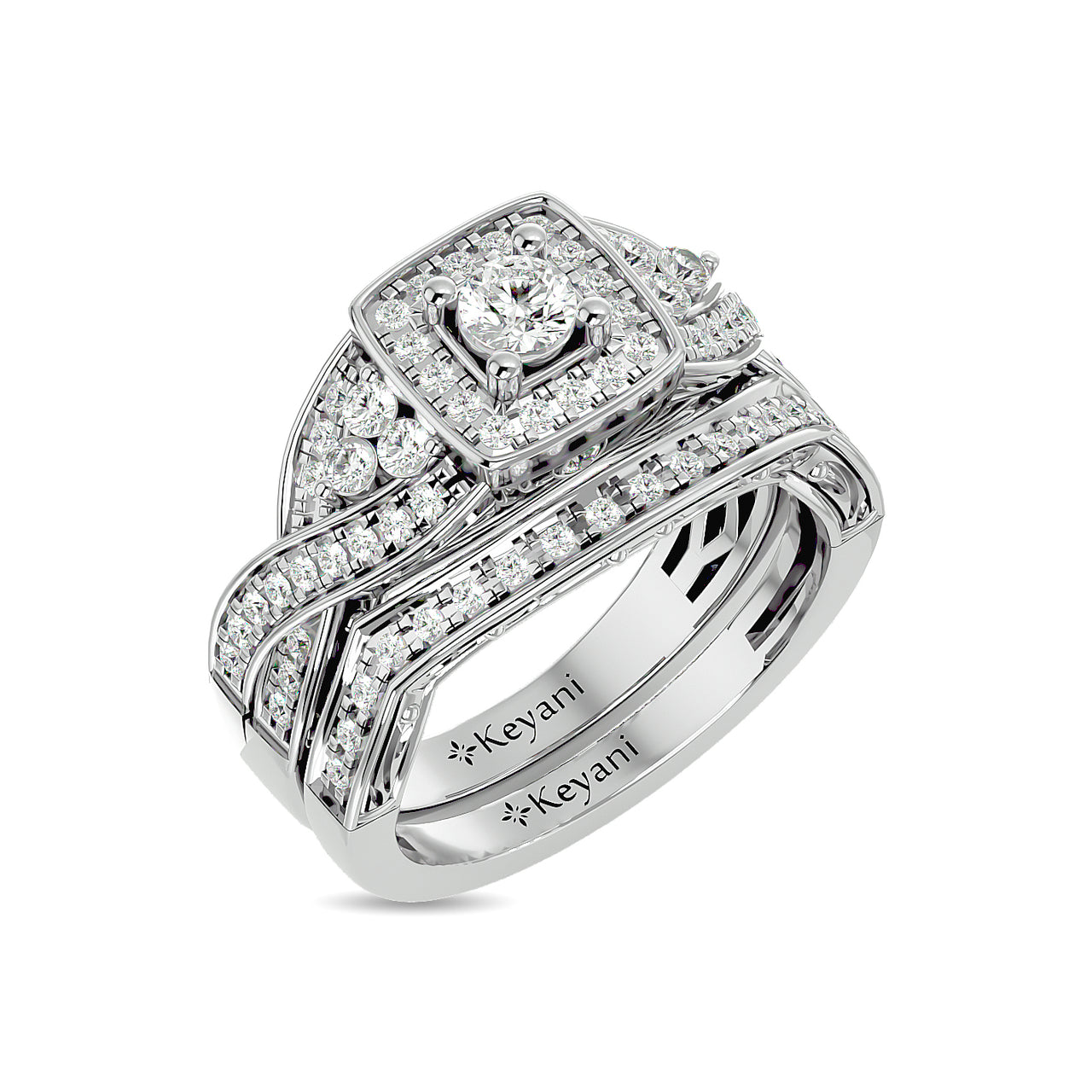Diamond 1 Ct.Tw. Bridal Ring in 14K White Gold