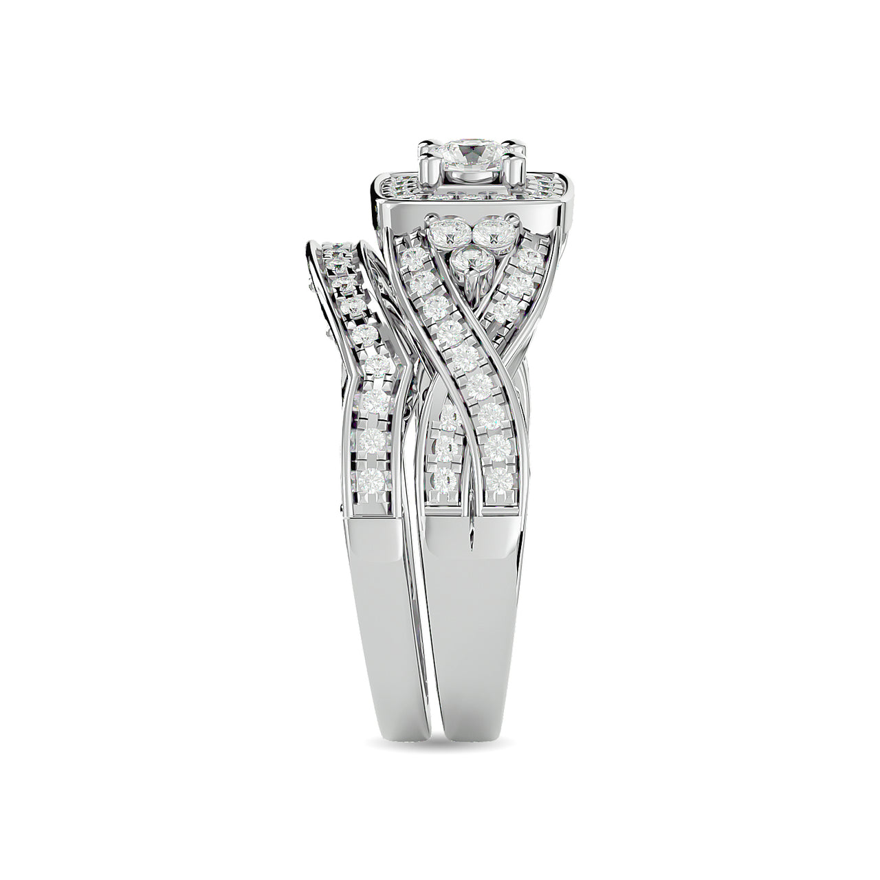 Diamond 1 Ct.Tw. Bridal Ring in 14K White Gold