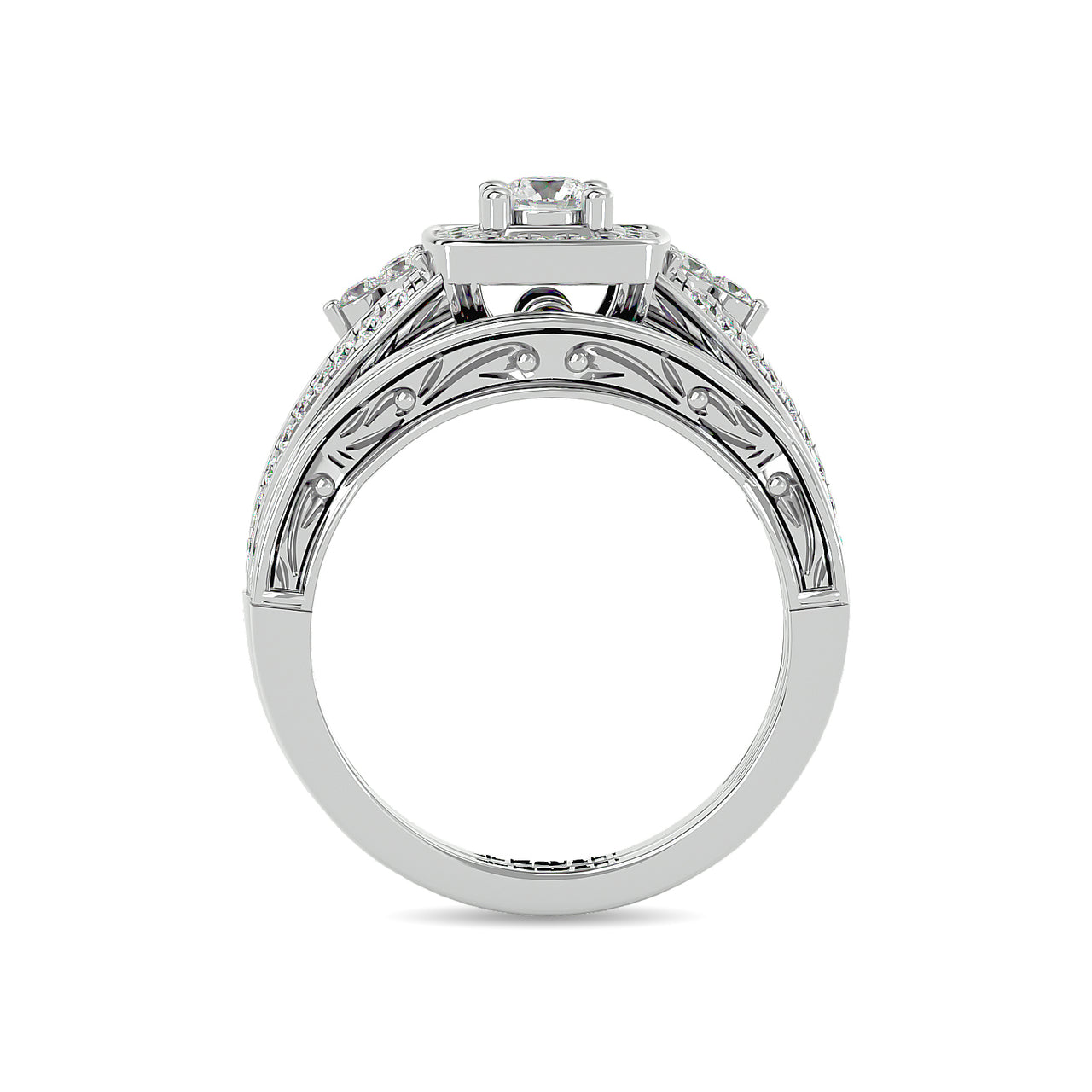 Diamond 1 Ct.Tw. Bridal Ring in 14K White Gold