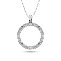Thumbnail for Diamond Circle Pendant 1/4 ct tw in 14K White Gold