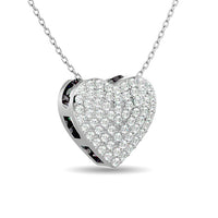 Thumbnail for Diamond Heart Pendant 1/4 ct tw Round Cut in 10K White Gold