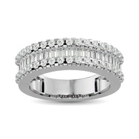 Thumbnail for Diamond 1 Ct.Tw. Round and Baguette Fashion Band in 10K White Gold