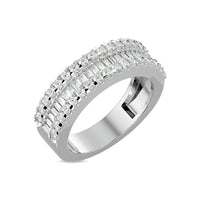 Thumbnail for Diamond 1 Ct.Tw. Round and Baguette Fashion Band in 10K White Gold
