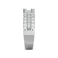 Thumbnail for Diamond 1 Ct.Tw. Round and Baguette Fashion Band in 10K White Gold