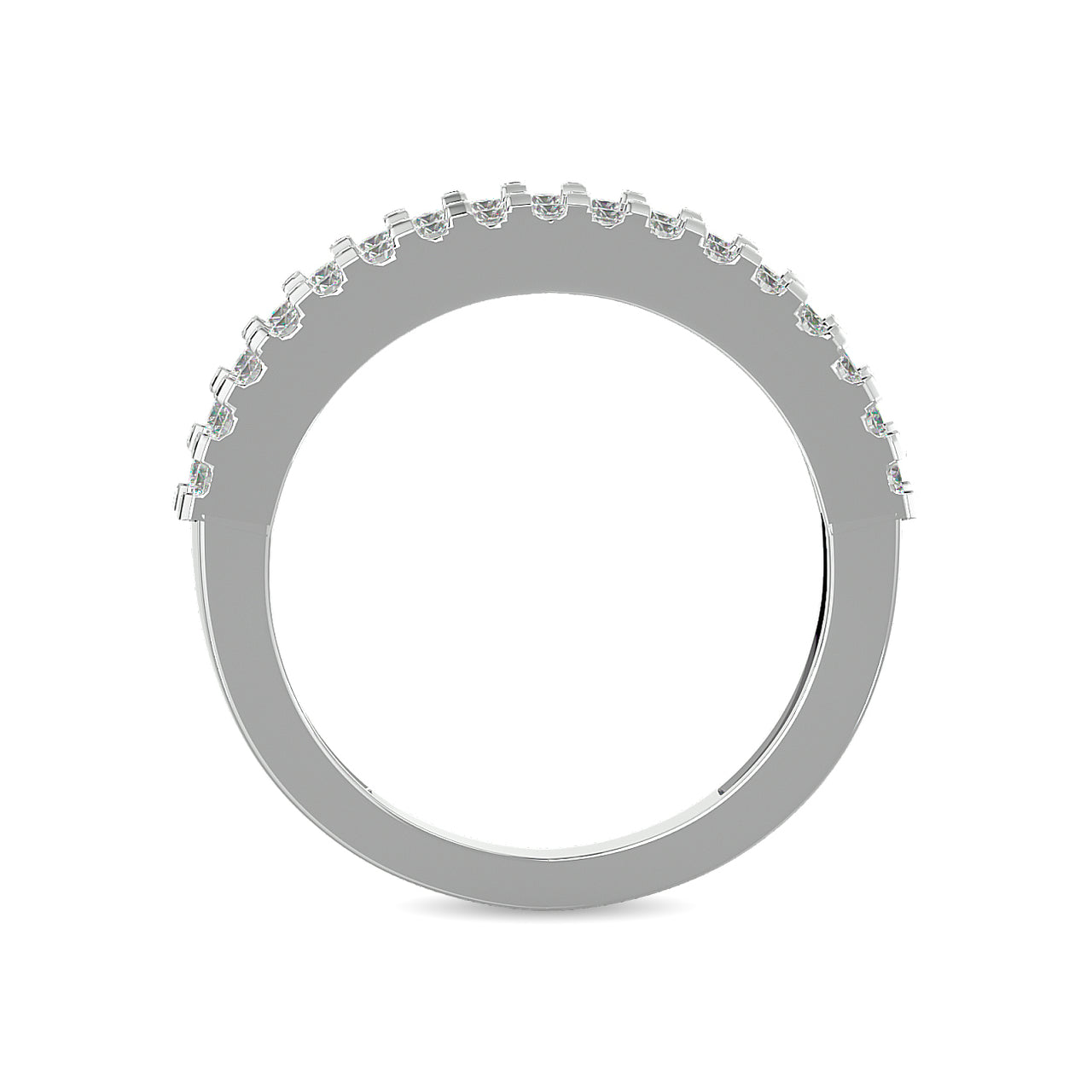Diamond 1 Ct.Tw. Round and Baguette Fashion Band in 10K White Gold