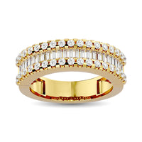 Thumbnail for Diamond 1 Ct.Tw. Round and Baguette Fashion Band in 10K White Gold