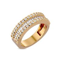 Thumbnail for Diamond 1 Ct.Tw. Round and Baguette Fashion Band in 10K White Gold