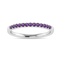 Thumbnail for Diamond 1/5 Ct.Tw. Amethyst Stackble Band in 10K White Gold