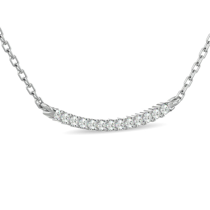 Diamond Round Cut Fashion Necklace 1/6 ct tw in 10K White Gold