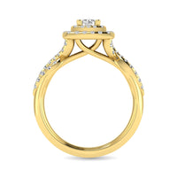Thumbnail for Diamond  Twist Shank Double Halo Bridal Ring 1 ct tw Round Cut in 14K Yellow Gold