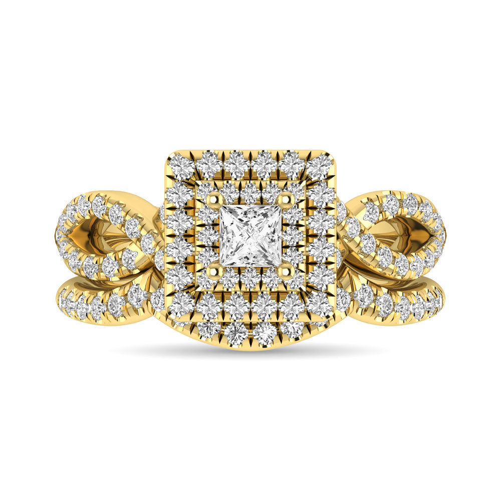 Diamond 1 Ct.Tw. Bridal Ring in 14K Yellow Gold