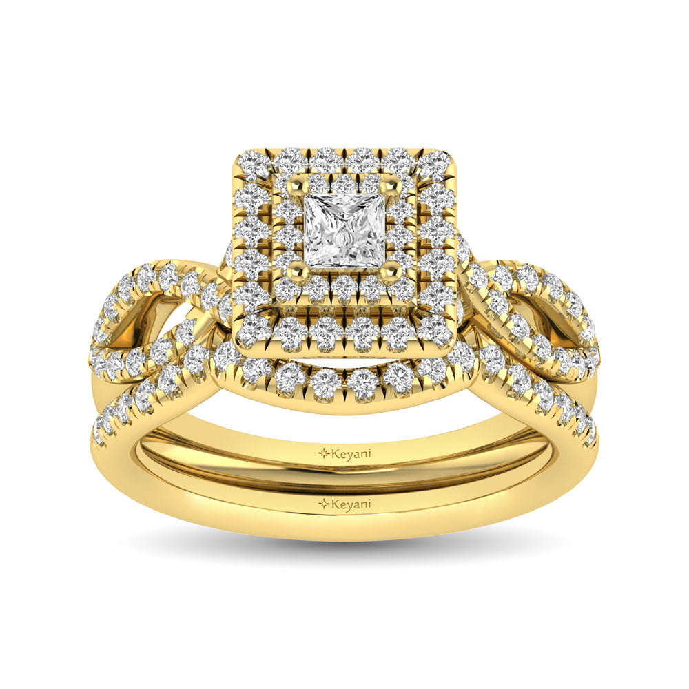 Diamond 1 Ct.Tw. Bridal Ring in 14K Yellow Gold