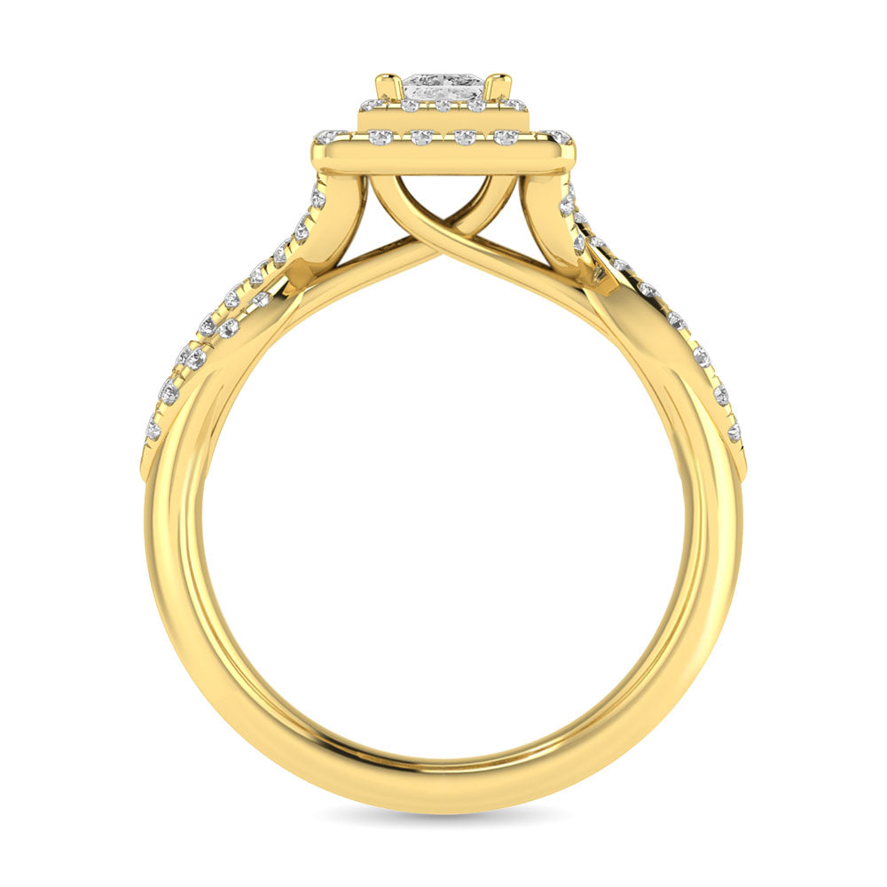 Diamond 1 Ct.Tw. Bridal Ring in 14K Yellow Gold
