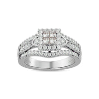 Thumbnail for Diamond 3/4 ct tw Princess Head Engagement Ring  in 10K White Gold