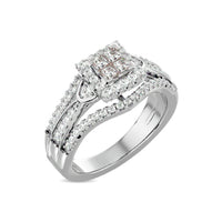 Thumbnail for Diamond 3/4 ct tw Princess Head Engagement Ring  in 10K White Gold