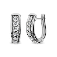 Thumbnail for Diamond Hoop Earrings 1/10 ct tw in Sterling Silver