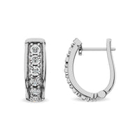 Thumbnail for Diamond Hoop Earrings 1/10 ct tw in Sterling Silver