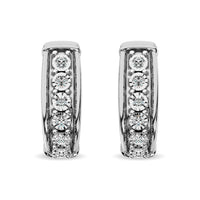 Thumbnail for Diamond Hoop Earrings 1/10 ct tw in Sterling Silver