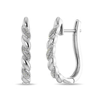 Thumbnail for Diamond Hoop Earrings 1/10 ct tw in Sterling Silver