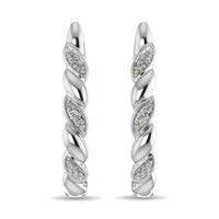Thumbnail for Diamond Hoop Earrings 1/10 ct tw in Sterling Silver